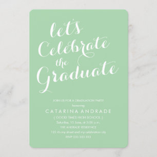 Convites Foto do script verde da Festa de formatura Segundo