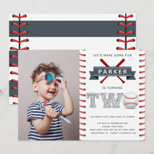 Convites Foto do segundo aniversário do beisebol