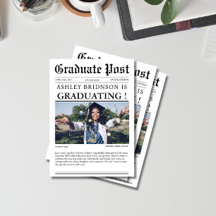 Convites Foto do Segundo grau de jornal de graduação única