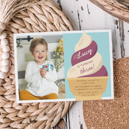 Convites Foto do Sorvete Berry Vanilla