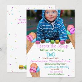 Convites Foto do sorvete Candy QUALQUER festa de aniversári