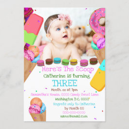 Convites Foto do sorvete Sweets ANY AGE festa de aniversári