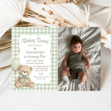 Foto do Teddy de Aniversário Balão Verde Beary Swe