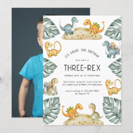 Convites Foto Do Terceiro Aniversário Do Partido Três Rex