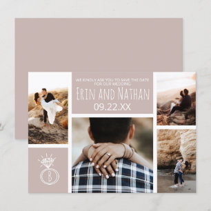 Convites Foto do toque neutro do Noivado Salva a data
