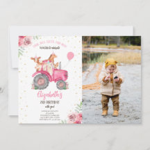 Foto do Trator Rosa de Animais de Festa fazenda