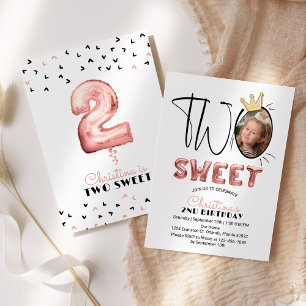Convites Foto dos Balões de Bonito Festa de Dois segundos a