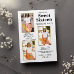 Convites Foto Dourada Branca Simples Elegante Doce Dezessei<br><div class="desc">Um elegante retângulo branco e dourado Photo Sweet Six Invices é perfeito para qualquer cerimônia elegante e sofisticada. Este design de luxo, requintado e minimalista, é ideal para a moça da moda e na moda ou qualquer um. No verso, uma grande foto destacada da aniversariante captura seu entusiasmo e acrescenta...</div>