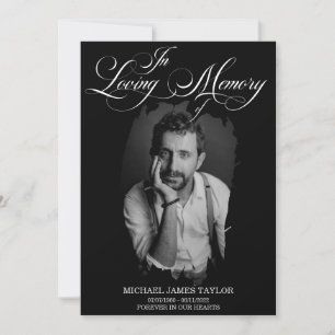 Convites Foto Dourada De Caligrafia No Funeral De Memória A