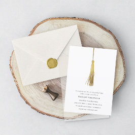 Convites Foto Dourada de Festa de formatura de Tassel Perso