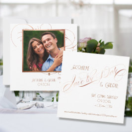 Convites Foto Dourada do Elegant Classic Script Calliografi