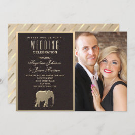 Convites Foto Dourada e preta de luxo