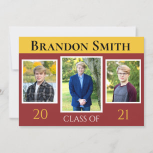 Convites Foto Dourada Personalizável do Maroon 2021