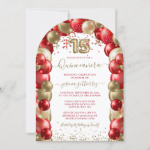 Foto Dourada vermelha Quinceañera Balloon