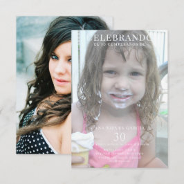 Convites Foto dupla feminina de aniversário de 30 anos