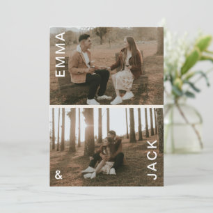 Convites Foto dupla mínima moderna salvar a data