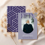 Convites Foto e assinatura modernas Oval 50º aniversário<br><div class="desc">Na moda 50º Convite de Aniversário. Design apresenta uma fotografia oval da aniversariante/rapaz, a elegante inscrição 'FIFTY' com o nome das pessoas no script de assinatura no topo e um simples modelo de festa de aniversário que é fácil de personalizar com seus próprios detalhes. As cores também podem ser alteradas...</div>