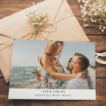Convites Foto e caligrafia 3B Mod W Salvar a Data<br><div class="desc">Coloque seus hóspedes no humor do seu casamento com sua foto & chic moderna e caligrafia,  salve o convite de data. horizontal / paisagem na orientação.</div>