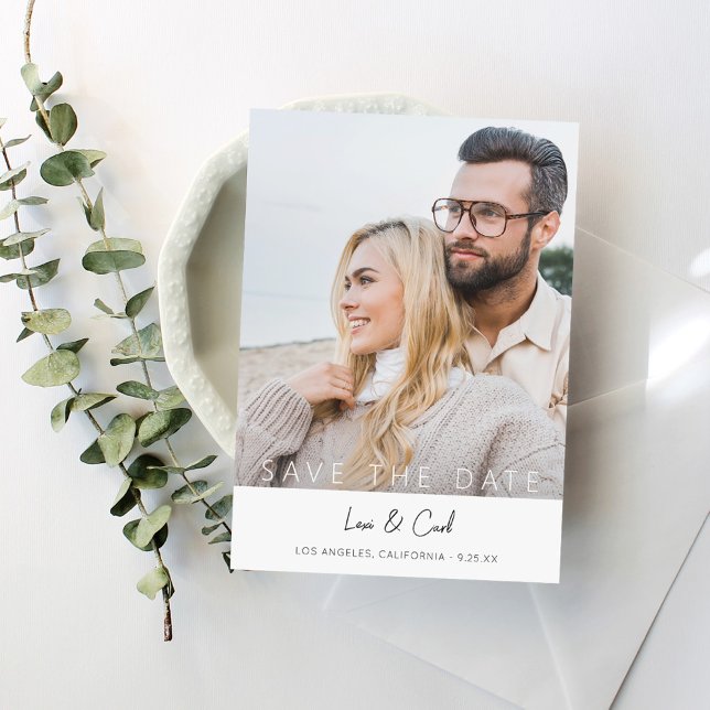 Convites Foto e caligrafia 5 MOD V Salvar data (Criador carregado)