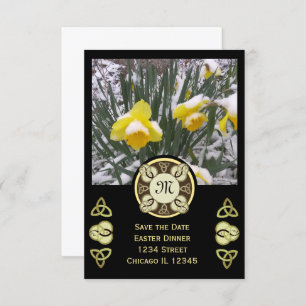 Convites Foto e Monograma do nó de Trinidade e Janto de pás