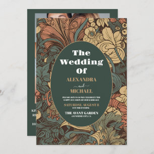 Convites Foto Elegant Floral Art Nouveau Wedding