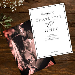 Convites Foto Elegante Callighraphy Script Wedding