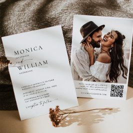 Convites FOTO Elegante de Casamento de Caligrafia Minimalis