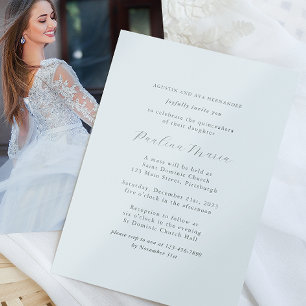 Convites Foto Elegante de Quinceañera Religiosa Formal