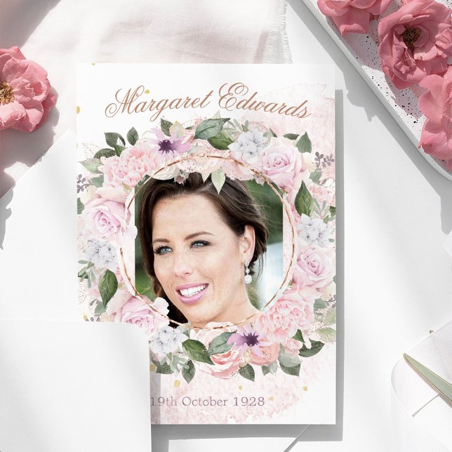 Convites Foto Elegante Dourada, cor-de-rosa 90 (Criador carregado)