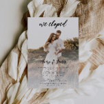 Convites Foto Elegante Moderna Que Elogiamos Casamento Elop<br><div class="desc">Foto Elegante Moderna Que Elogiamos Convite De Casamento Elopement</div>