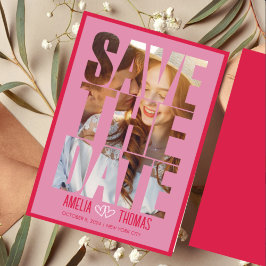 Convites Foto Elegante Moderna Salva o Casamento da Data