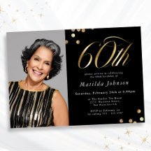 Foto Elegante Preto e Dourado 60º Aniversário
