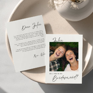 Convites Foto Elegante Você Será Minha Carta De Bridesmaid