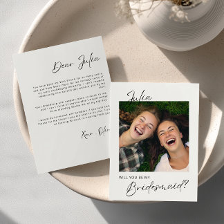 Convites Foto Elegante Você Será Minha Carta De Bridesmaid