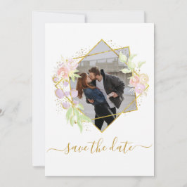 Convites Foto em Aquarela Moderna Salva a Data