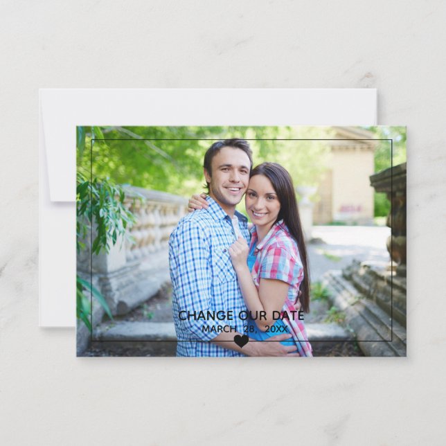 Convites Foto em formato fino - 3x5 Alterar nossa data (Frente)