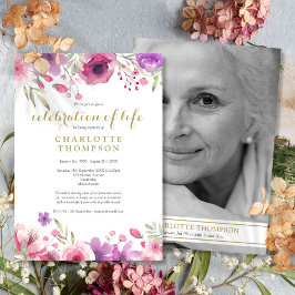 Convites Foto em preto e branco Celebração Floral da Vida