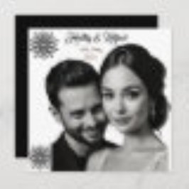 Convites foto em preto e branco do estilo retro do casament