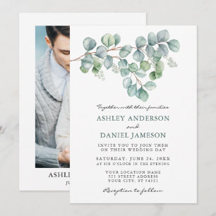 Convites Foto Eucalyptus Greenery de Casamento