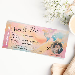 Convites Foto exclusiva Salvar o Mapa Mundial de Passagem d