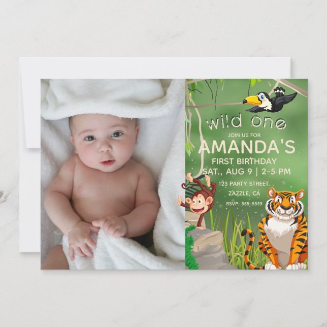 Convites Foto: Festa Selva de Um Aniversário (Frente)