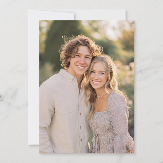 Convites Foto Floral Bege Alegre (Frente)