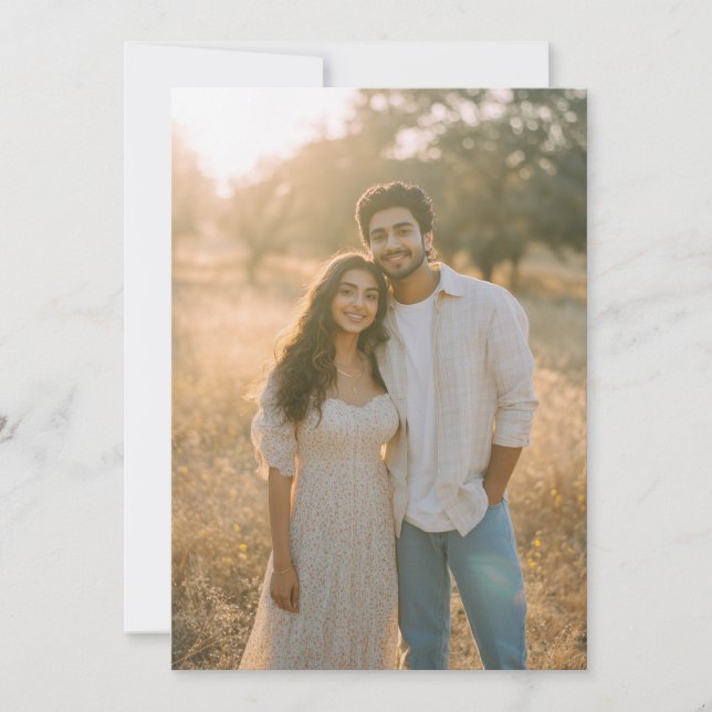 Convites Foto Floral Bege Serena (Frente)