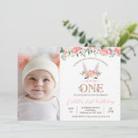 Foto Floral Bunny Face Alguns primeiros aniversari