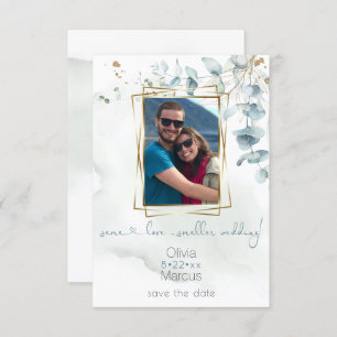 Convites Foto Floral Frame Dusty Green Eucalyptus