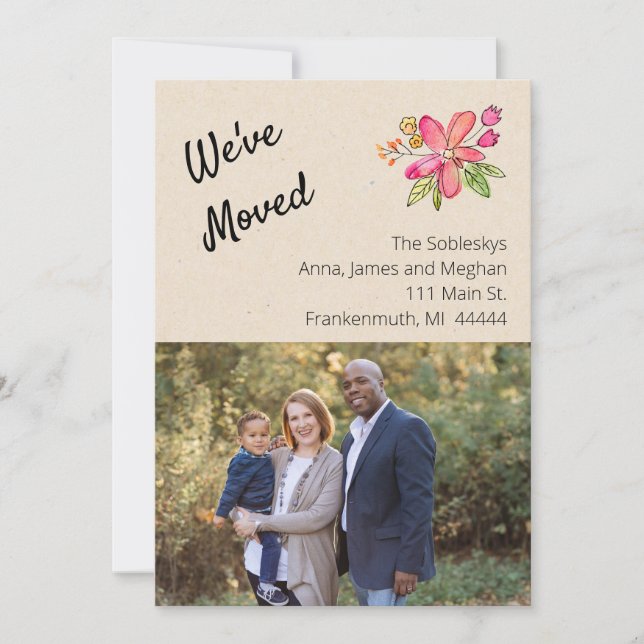 Convites Foto Floral Que Mudamos (Frente)