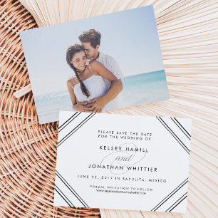 Convites Foto frente e verso moderna Salva a data