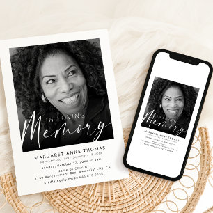 Convites Foto Funeral Moderna Celebração Da Vida