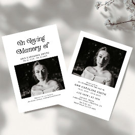 Convites Foto Funeral Retroativa Mínima Em Memória Adorável