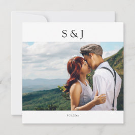 Convites Foto Geométrica Praça Branca e Negra 2 Casamento